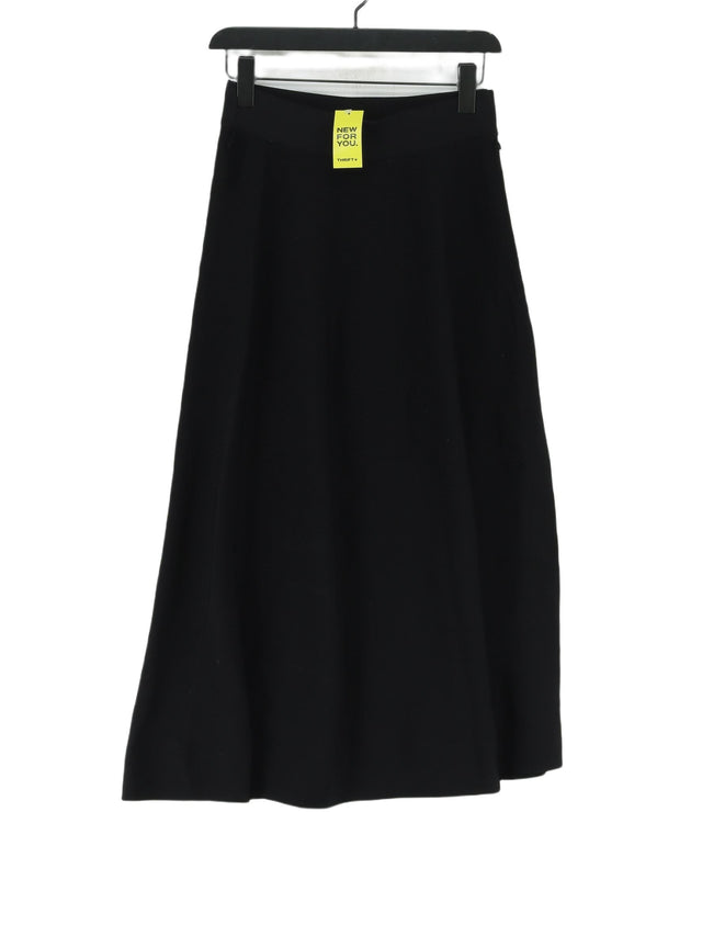 Next Women's Midi Skirt UK 10 Black Viscose with Nylon