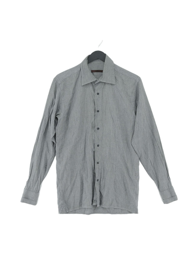 Reiss Men's Shirt S Grey 100% Cotton