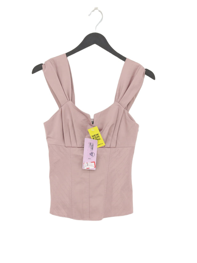 Limited Collection Women's Top UK 8 Pink Cotton with Elastane, Polyester