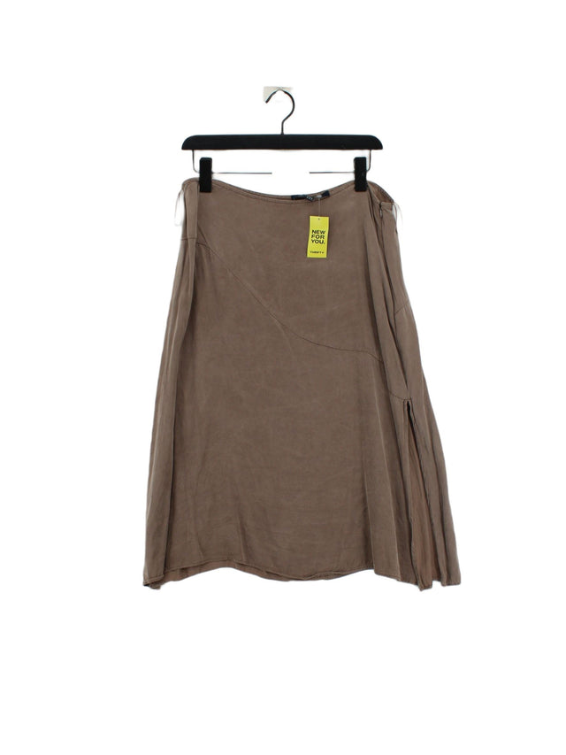 French Connection Women's Midi Skirt XL Brown Other with Viscose
