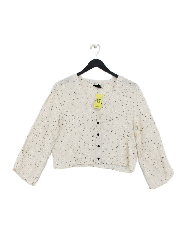 Topshop Women's Blouse UK 6 Cream 100% Viscose