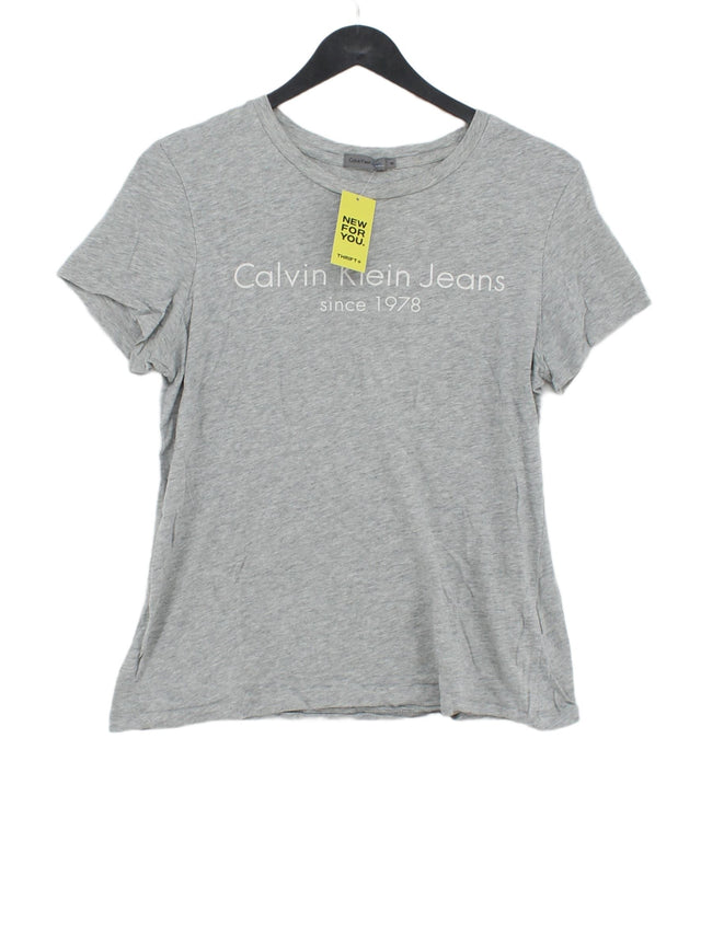 Calvin Klein Women's T-Shirt M Grey 100% Cotton
