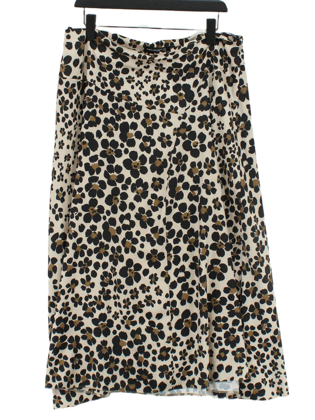 Karen Millen Women's Midi Skirt UK 16 Brown 100% Polyester