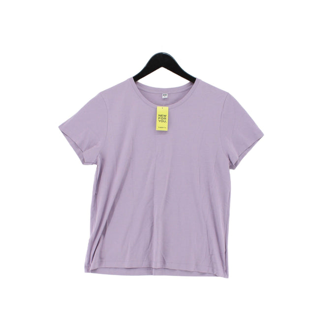 Uniqlo Women's T-Shirt XL Purple 100% Cotton
