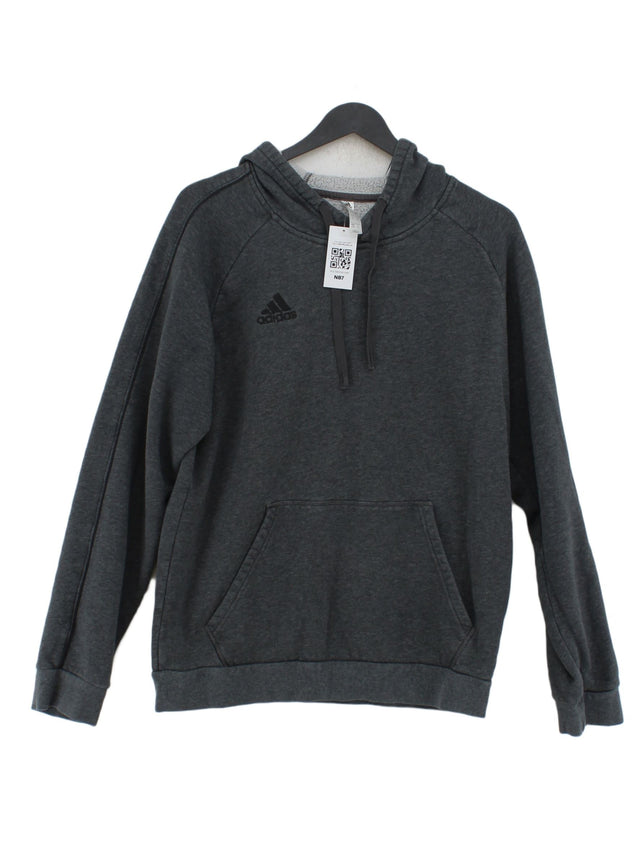 Adidas Women's Hoodie M Grey Cotton with Polyester