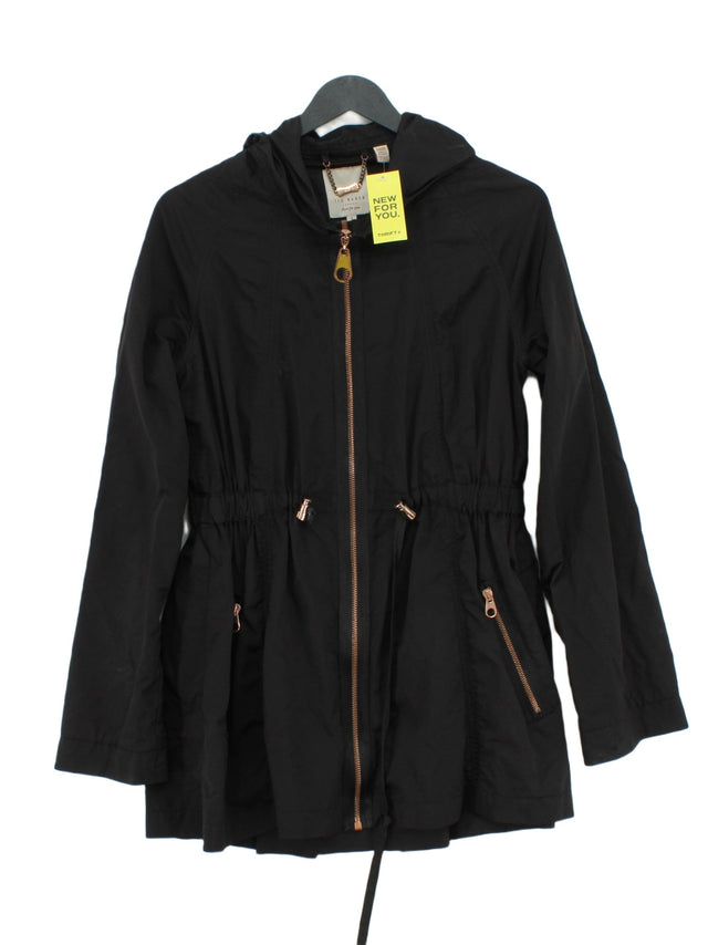 Ted Baker Women's Jacket UK 10 Black Cotton with Nylon, Polyester