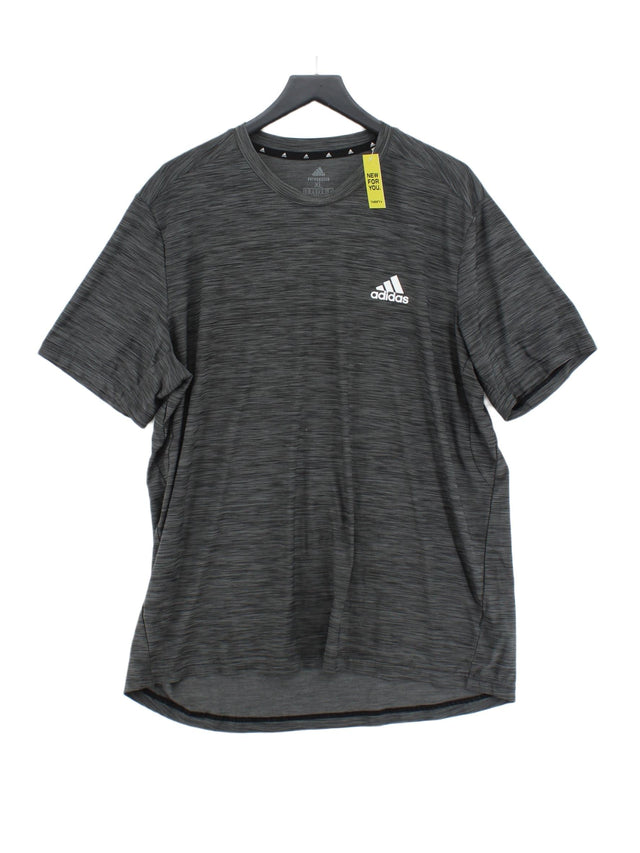 Adidas Men's T-Shirt XL Grey Polyester with Spandex