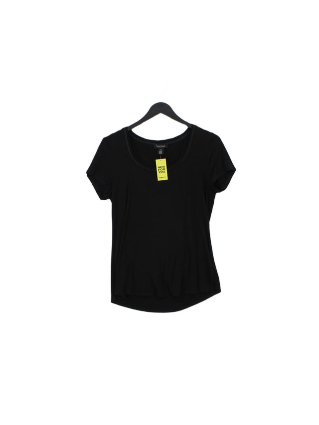 White House Black Market Women's T-Shirt S Black Viscose with Elastane