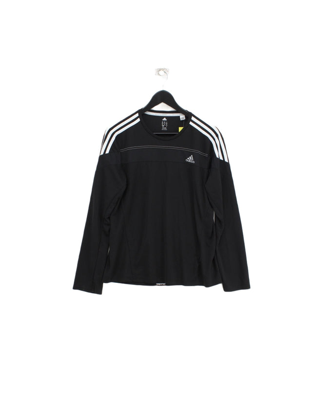 Adidas Men's T-Shirt M Black Cotton with Elastane