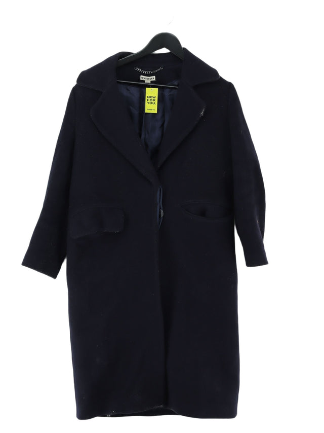 Whistles Women's Coat S Blue Viscose with Polyester