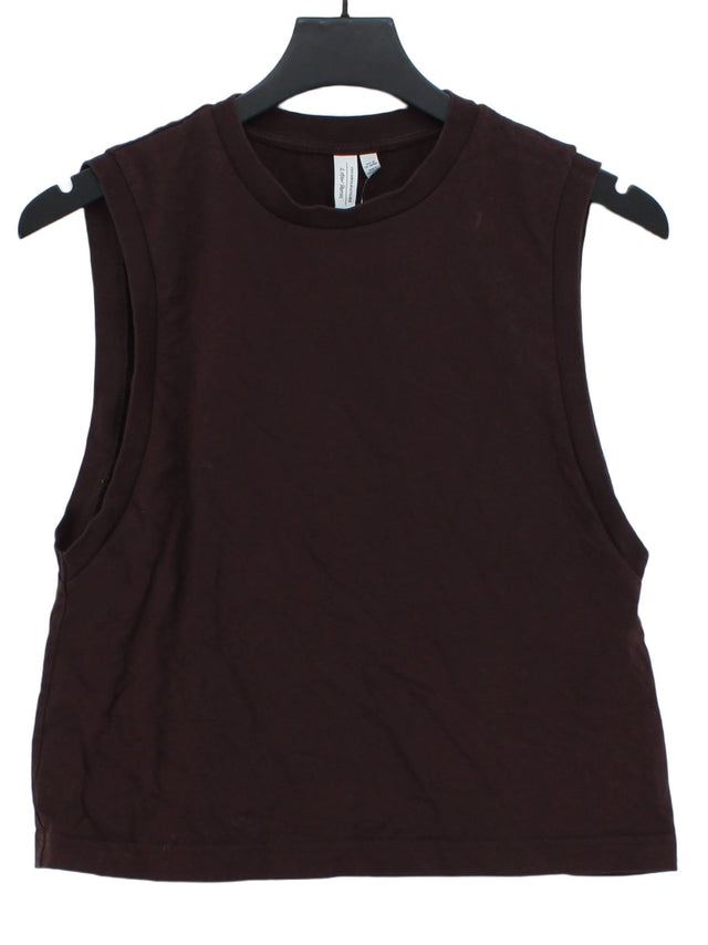 & Other Stories Women's Top XS Brown 100% Cotton