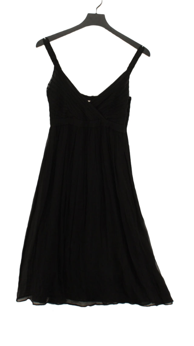 Whistles Women's Midi Dress UK 8 Black Silk with Polyester