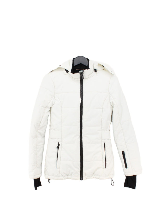 Topshop Women's Coat UK 4 White Polyester with Acrylic
