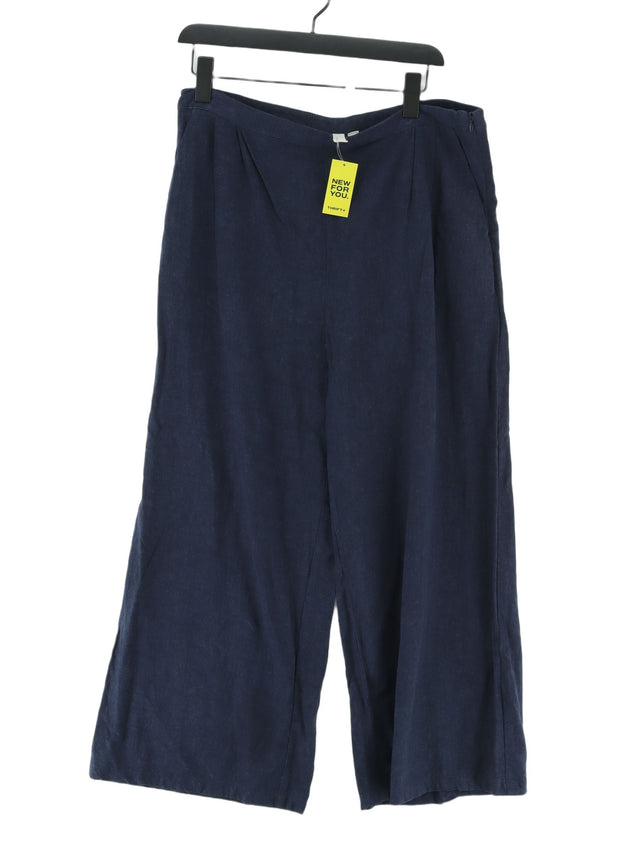 Seasalt Women's Trousers UK 16 Blue Linen with Viscose
