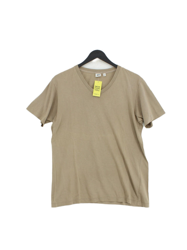 Uniqlo Women's T-Shirt M Tan 100% Cotton
