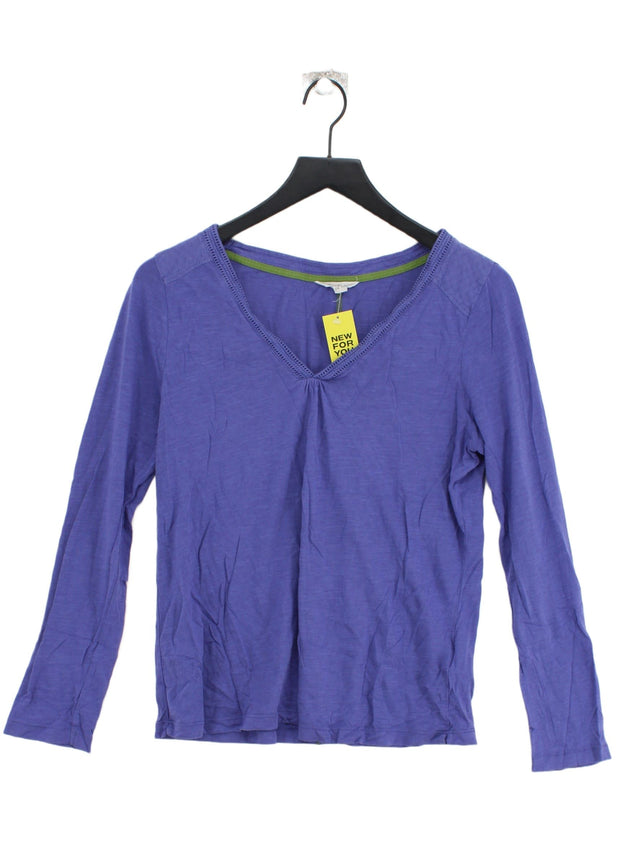 White Stuff Women's T-Shirt UK 12 Purple Cotton with Lyocell Modal