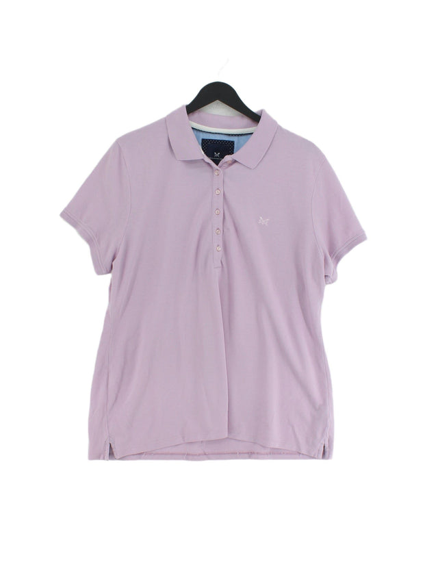 Crew Clothing Women's Polo UK 18 Purple 100% Cotton
