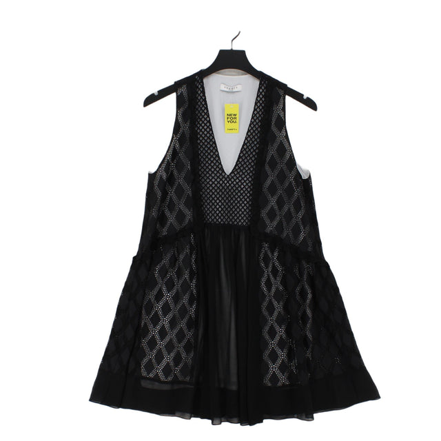 Sandro Women's Midi Dress L Black Polyester with Elastane, Polyamide