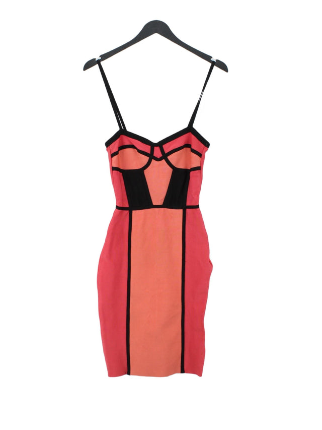 Celeb Boutique Women's Midi Dress UK 8 Pink Rayon with Elastane, Nylon, Spandex