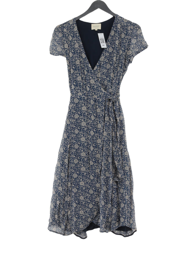 Sezane Women's Midi Dress UK 8 Blue 100% Viscose