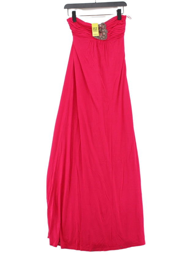 Monsoon Women's Maxi Dress UK 10 Pink 100% Polyester