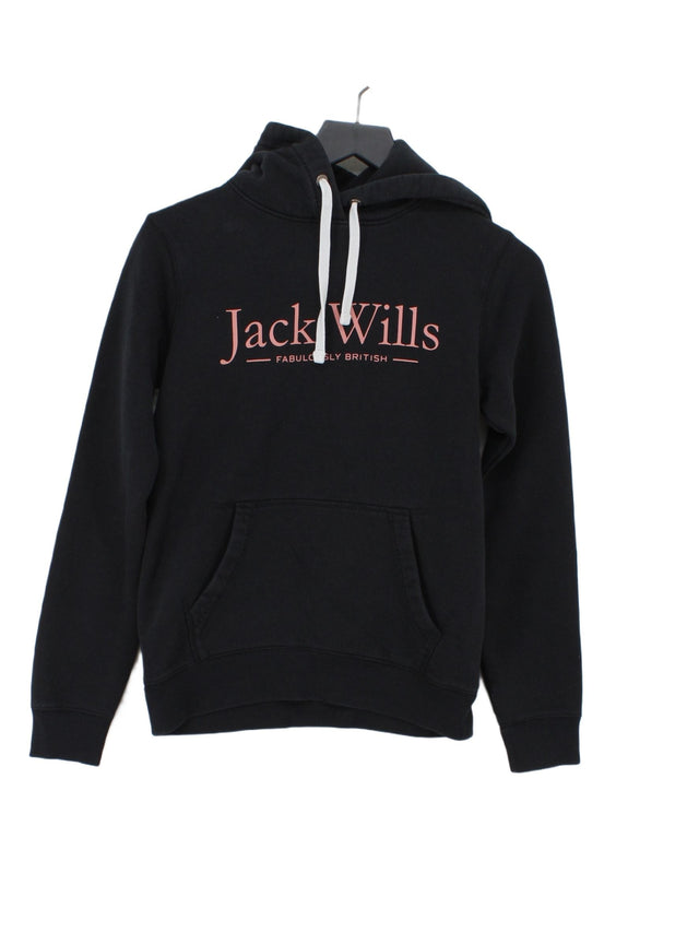 Jack Wills Women's Hoodie UK 8 Blue Cotton with Polyester