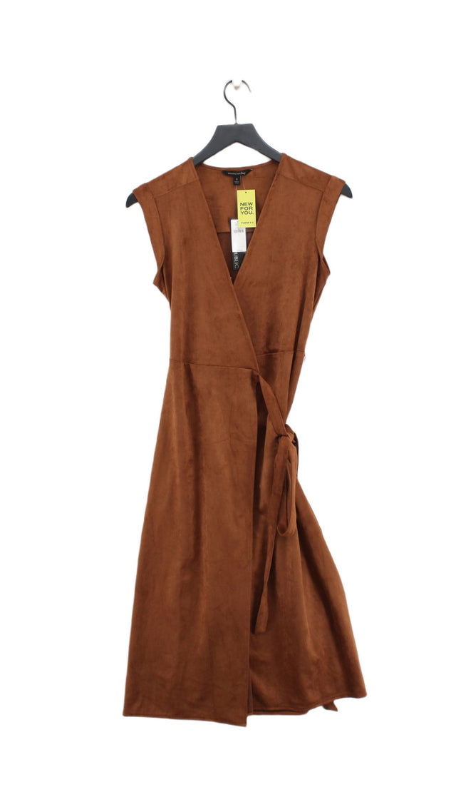 Banana Republic Women's Midi Dress L Brown Polyester with Spandex