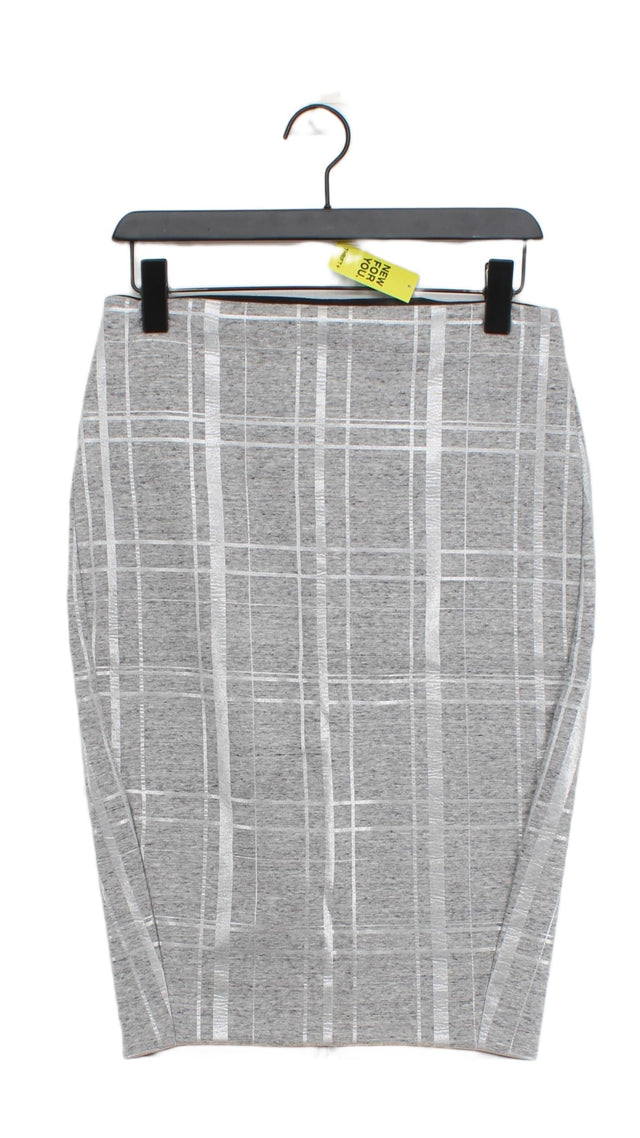 Elizabeth And James Women's Midi Skirt UK 8 Grey Cotton with Polyester