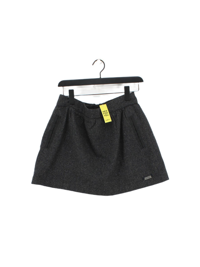Superdry Women's Mini Skirt M Grey Wool with Acrylic, Other, Polyester