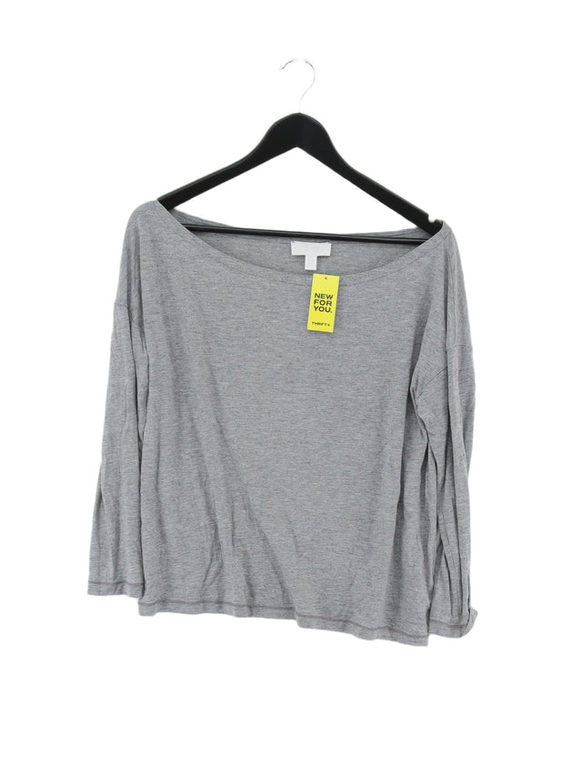The White Company Women's Top UK 10 Grey Lyocell Modal with Wool