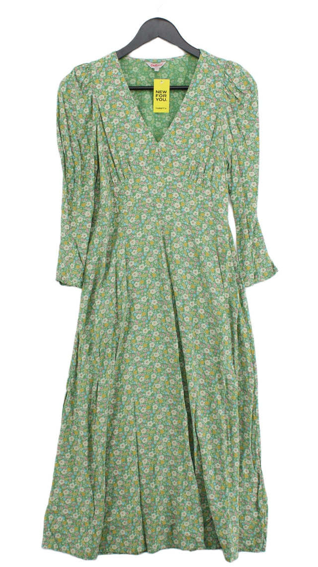 Cath Kidston Women's Midi Dress UK 8 Green Rayon with Viscose