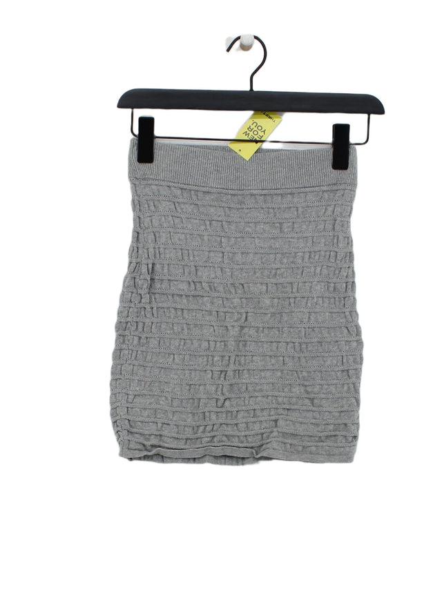 Silence + Noise Women's Mini Skirt XS Grey Cotton with Nylon, Spandex