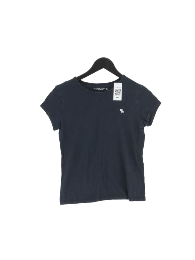 Abercrombie & Fitch Women's T-Shirt UK 4 Blue Cotton with Viscose