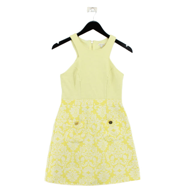 River Island Women's Mini Dress UK 8 Yellow 100% Other