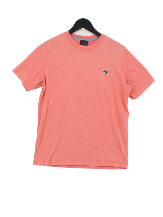 Paul Smith Men's T-Shirt M Orange 100% Cotton