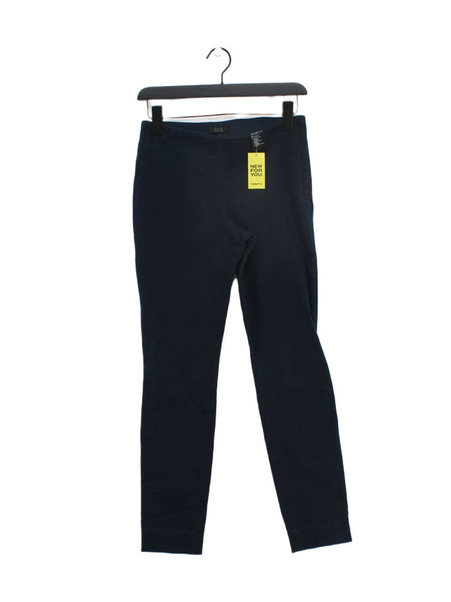 COS Women's Suit Trousers W 26 in Blue Cotton with Elastane