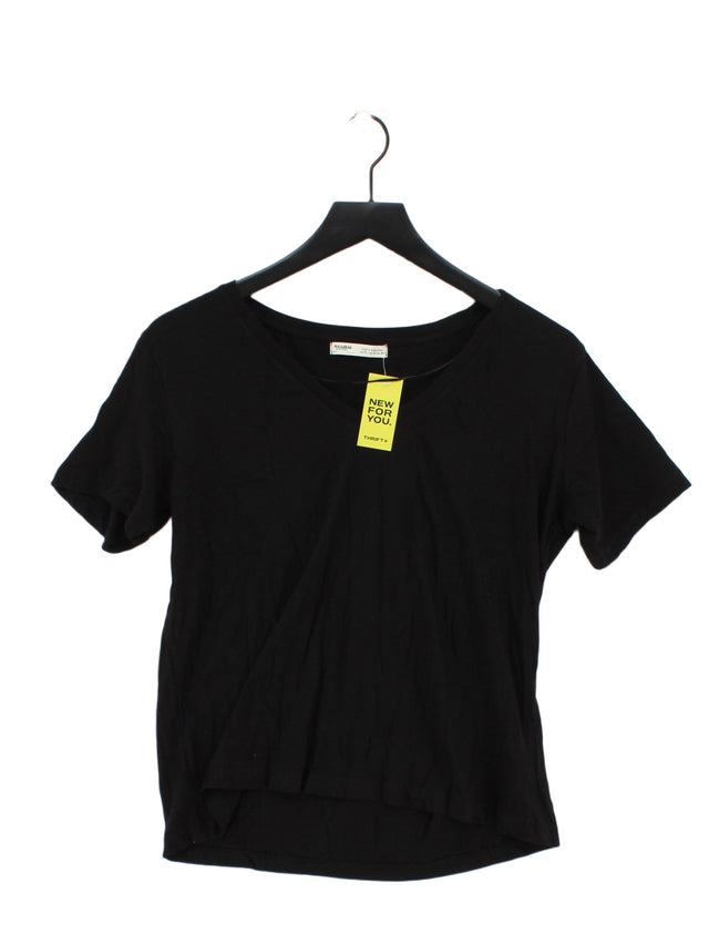 Pull&Bear Women's T-Shirt S Black Cotton with Other