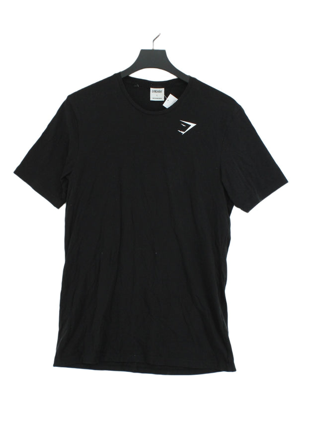 Gymshark Men's T-Shirt L Black Cotton with Elastane