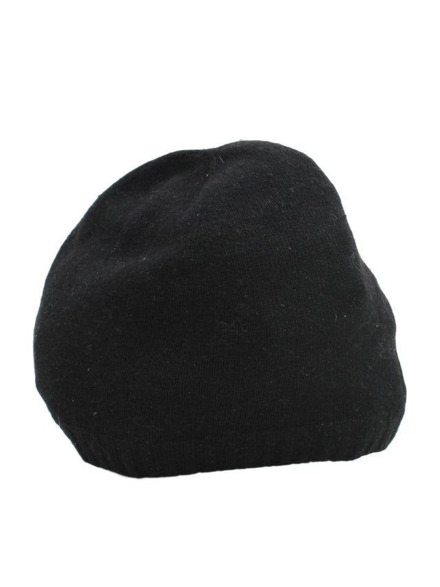 Stile Benetton Women's Hat S Black Wool with Angora, Nylon, Polyamide