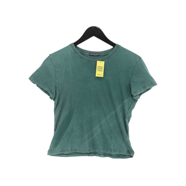 Brandy Melville Women's T-Shirt Green 100% Cotton