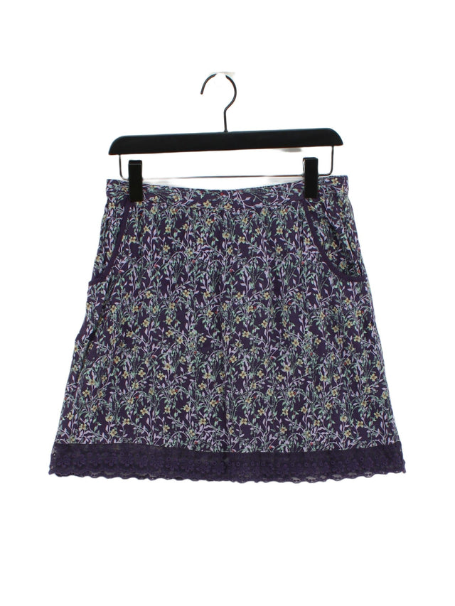 Indigo Women's Midi Skirt UK 10 Purple Viscose with Polyester