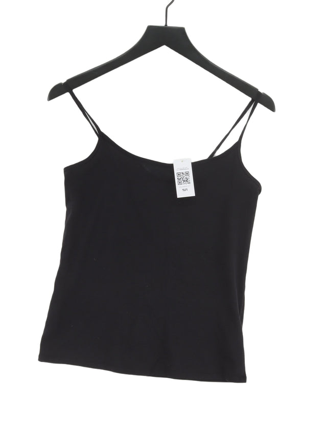 Next Women's T-Shirt UK 12 Black Cotton with Elastane
