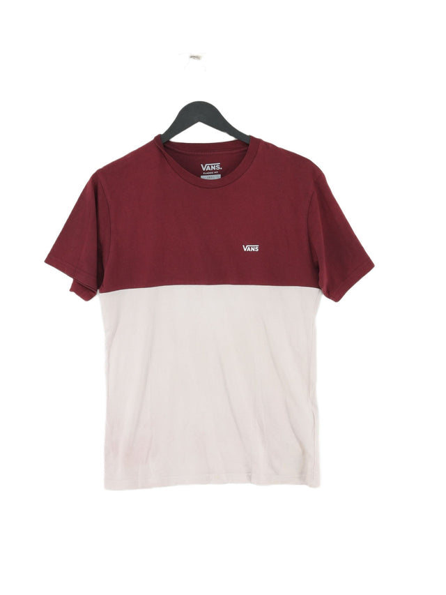 Vans Men's T-Shirt S Pink 100% Cotton
