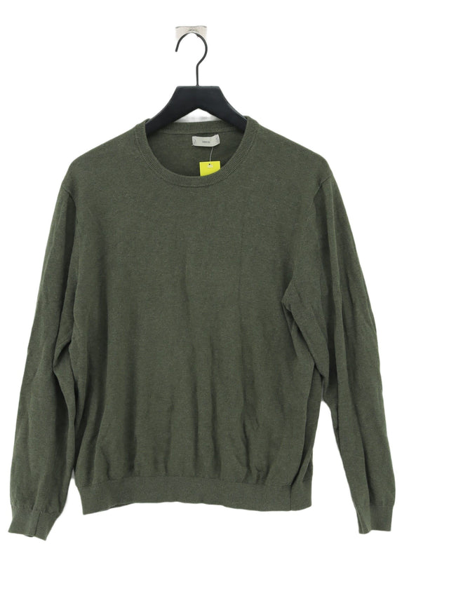 MNG Men's Jumper L Green 100% Cotton