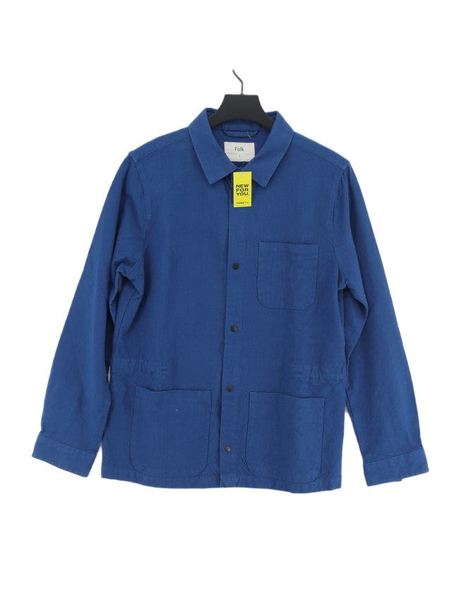 Folk Men's Shirt Chest: 42 in Blue 100% Cotton