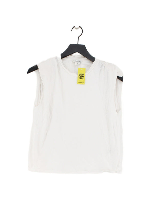 Monki Women's T-Shirt XXS White 100% Cotton