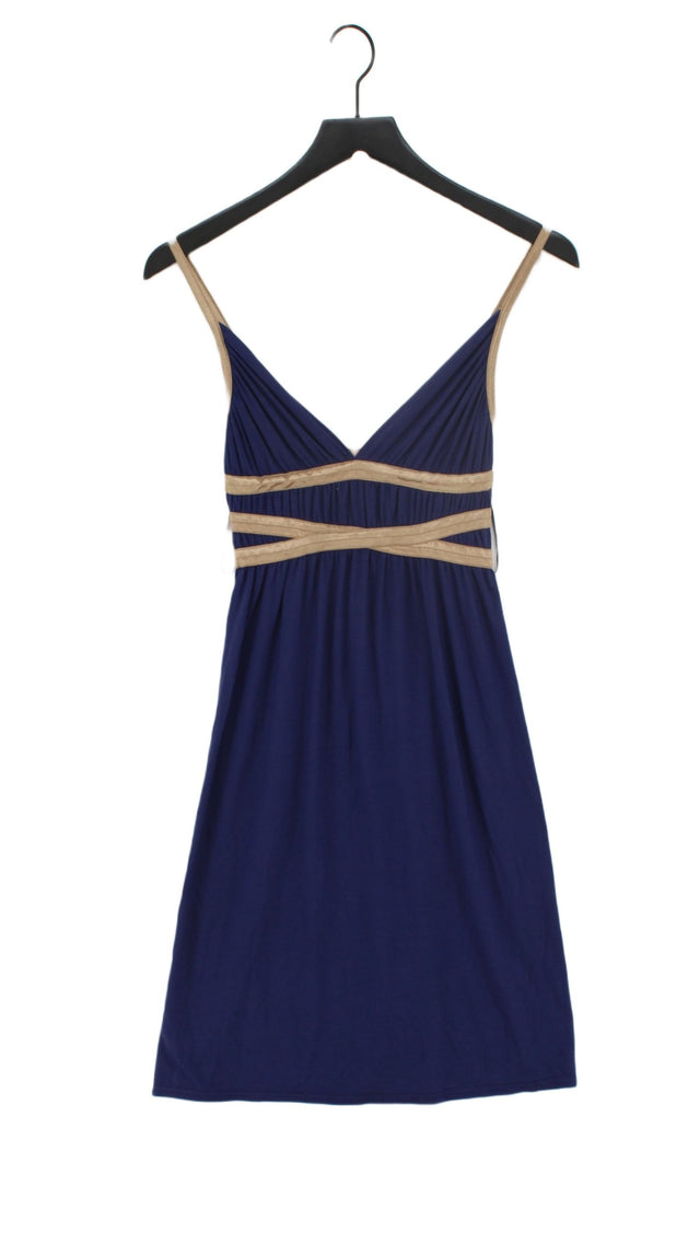 River Island Women's Midi Dress UK 6 Blue 100% Viscose