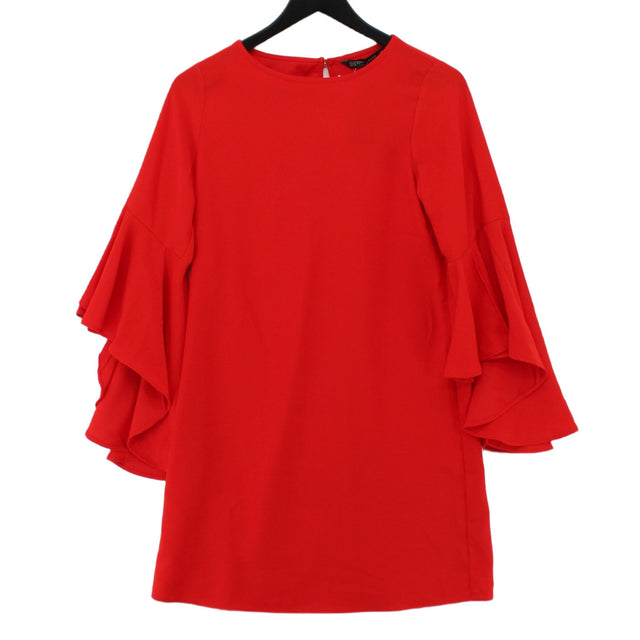 Zara Women's Midi Dress XS Red 100% Polyester