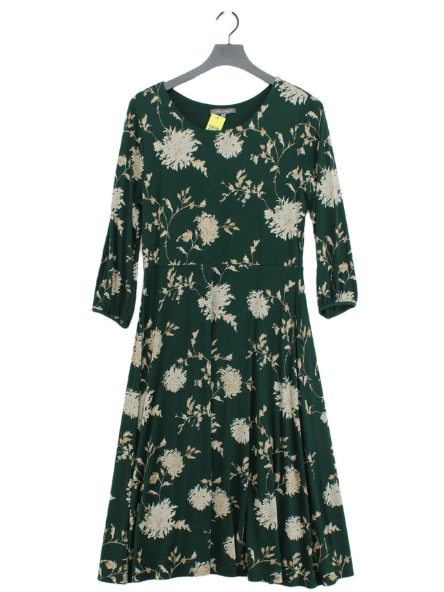 Laura Ashley Women's Midi Dress UK 14 Green Elastane with Viscose