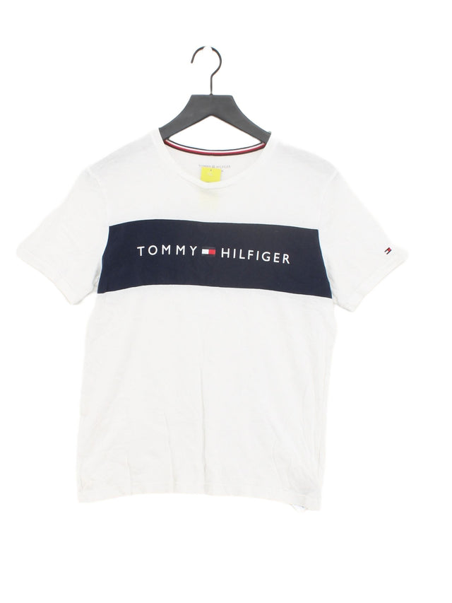 Tommy Hilfiger Men's T-Shirt S White 100% Cotton